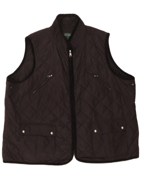 Ralph Lauren Damen Steppweste UK 22 3XL Schwarz Polyester