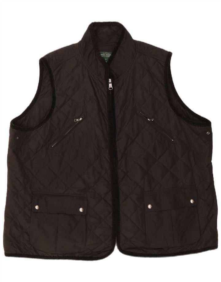 Ralph Lauren Damen Steppweste UK 22 3XL Schwarz Polyester