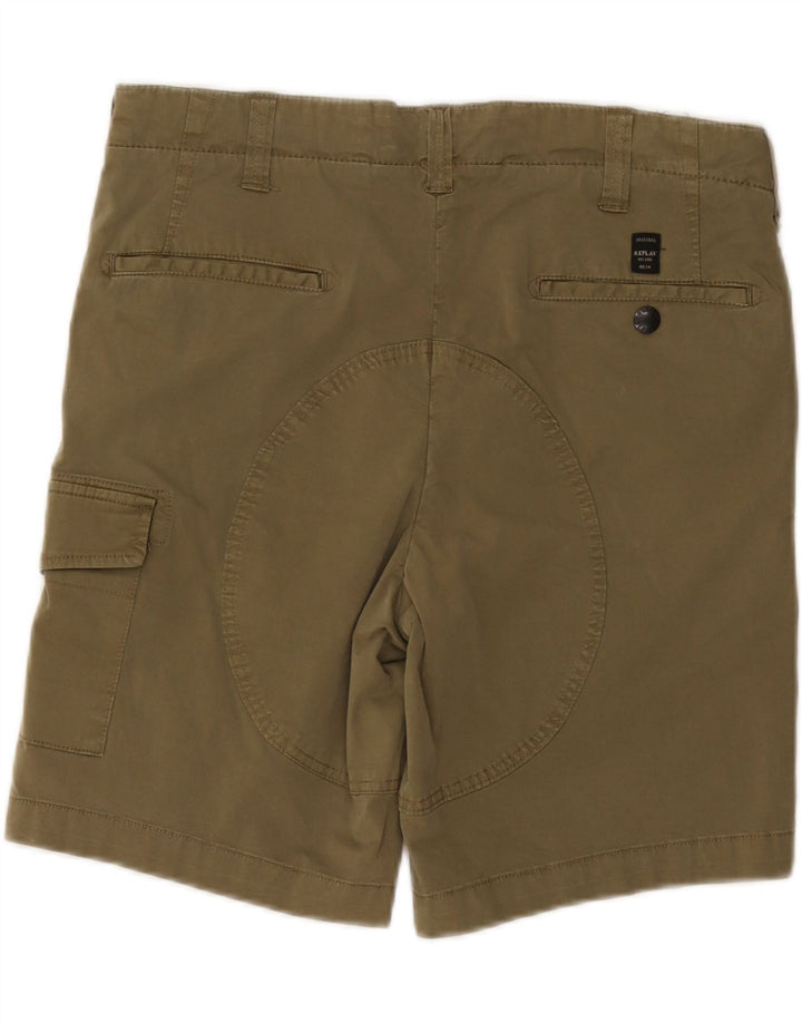 REPLAY Herren Cargoshorts W29 Small Khaki Baumwolle