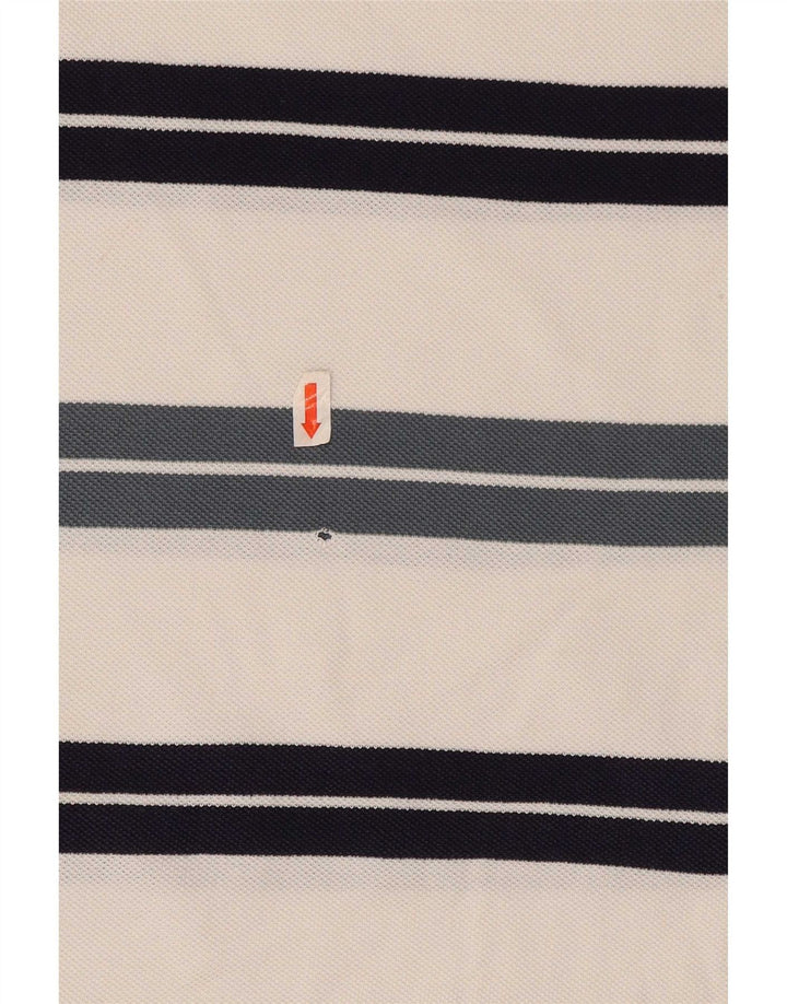 Lacoste Herren-Poloshirt, Größe 5, groß, weiß gestreift