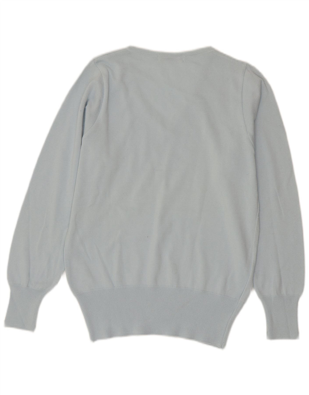 Lacoste Damen-Pullover mit V-Ausschnitt, Größe 42, große blaue Baumwolle