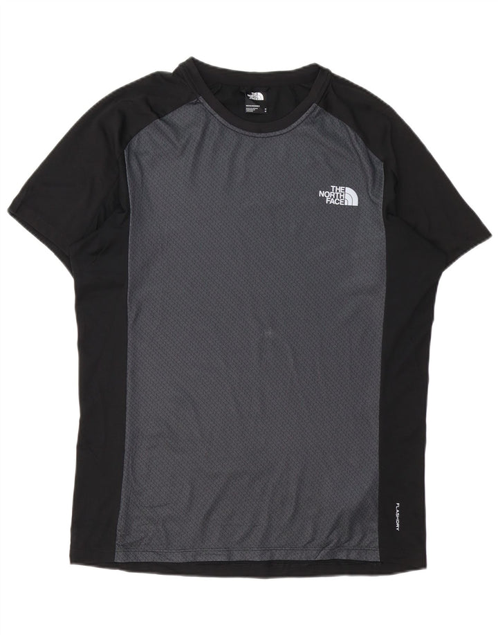 The North Face Herren-T-Shirt-Oberteil aus mittelschwarzem Colourblock-Polyester