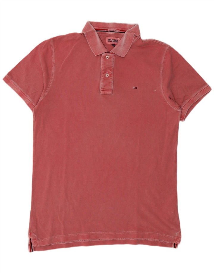 Tommy Hilfiger Herren-Poloshirt, große rote Baumwolle