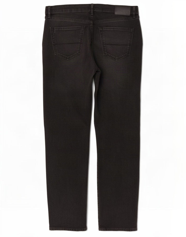 Marks & Spencer Herren Tapered Jeans W38 L33 Schwarze Baumwolle