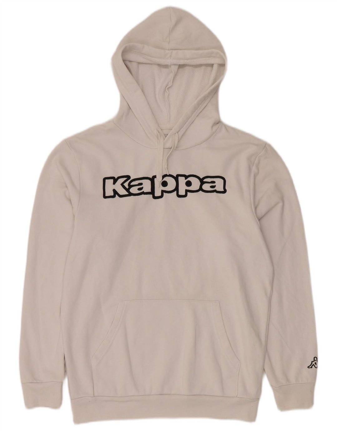 KAPPA Herren-Kapuzenpullover mit Grafik, groß, aus weißer Baumwolle