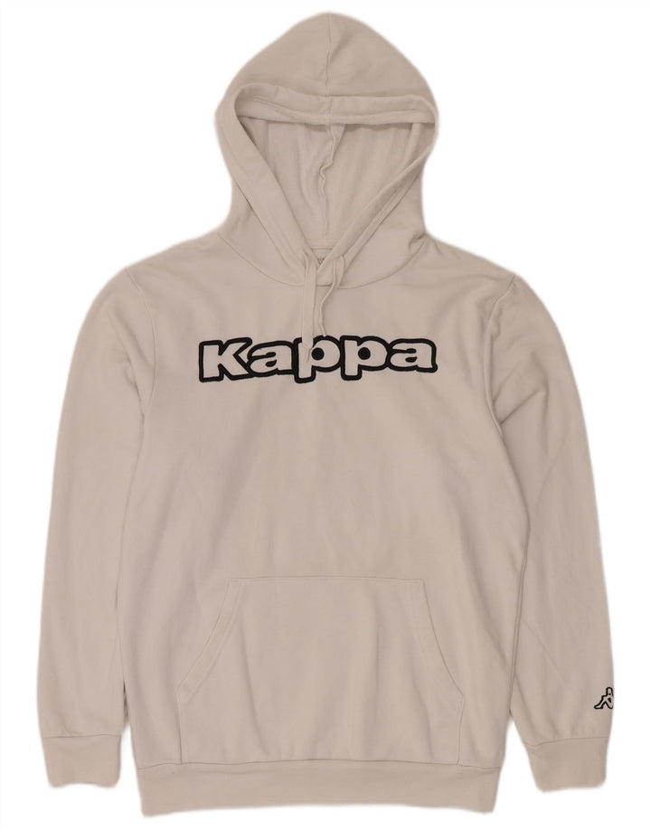 KAPPA Herren-Kapuzenpullover mit Grafik, groß, aus weißer Baumwolle