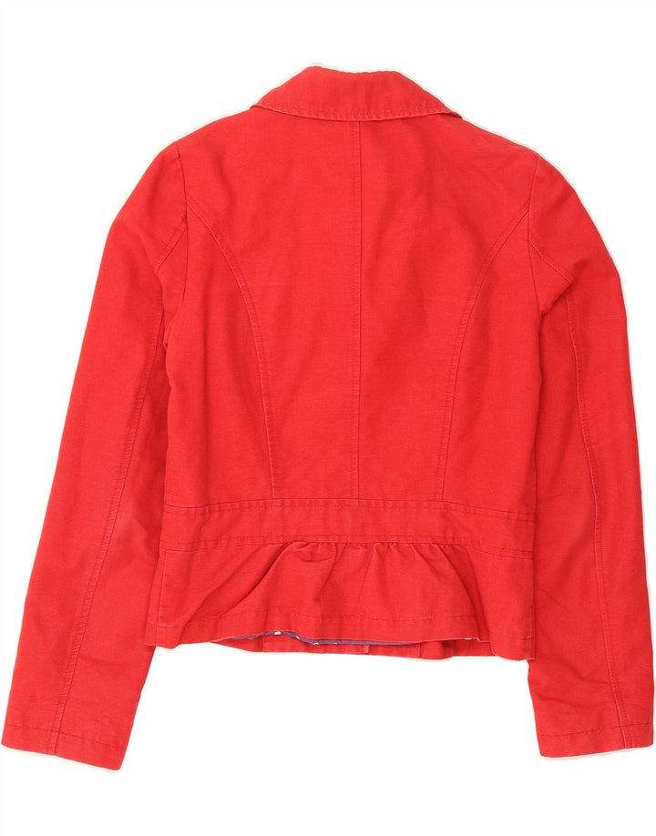 BODEN Womens Crop 4 Button Blazer Jacket UK 10 Small Red Cotton Vintage Boden and Second-Hand Boden from Messina Hembry 