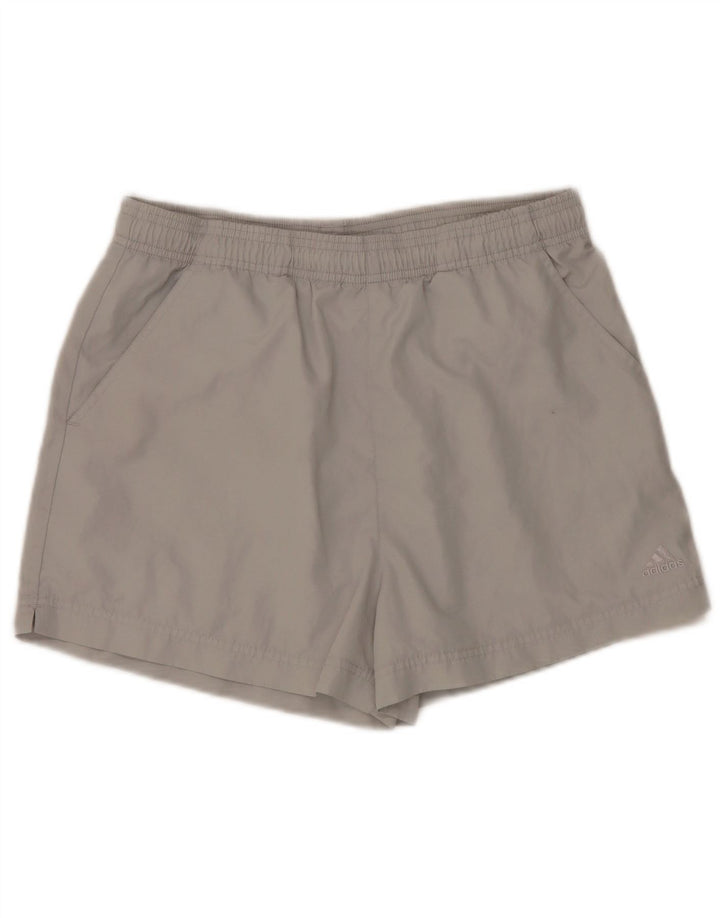 Adidas Damen Sportshorts UK 12 Mittelgraues Polyester