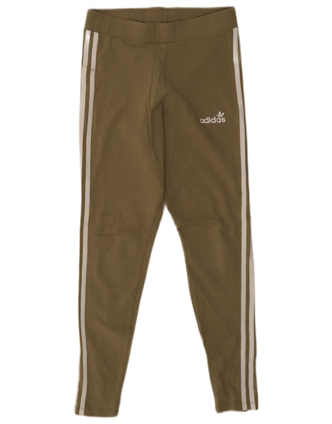 Adidas Damen Leggings UK 12 Medium Khaki Baumwolle