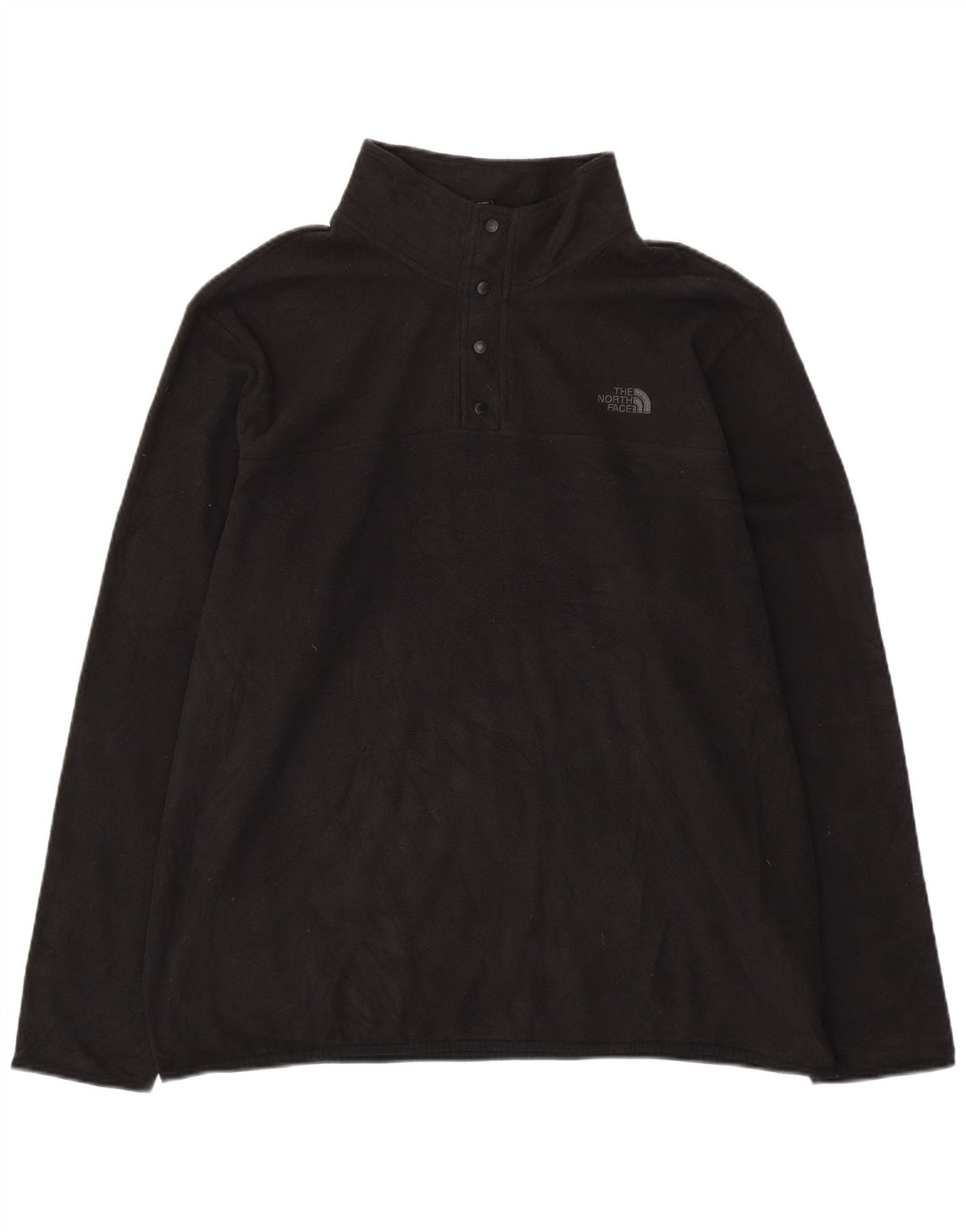THE NORTH FACE Herren-Fleecepullover mit Knopfkragen, 2XL, Schwarz, Polyester