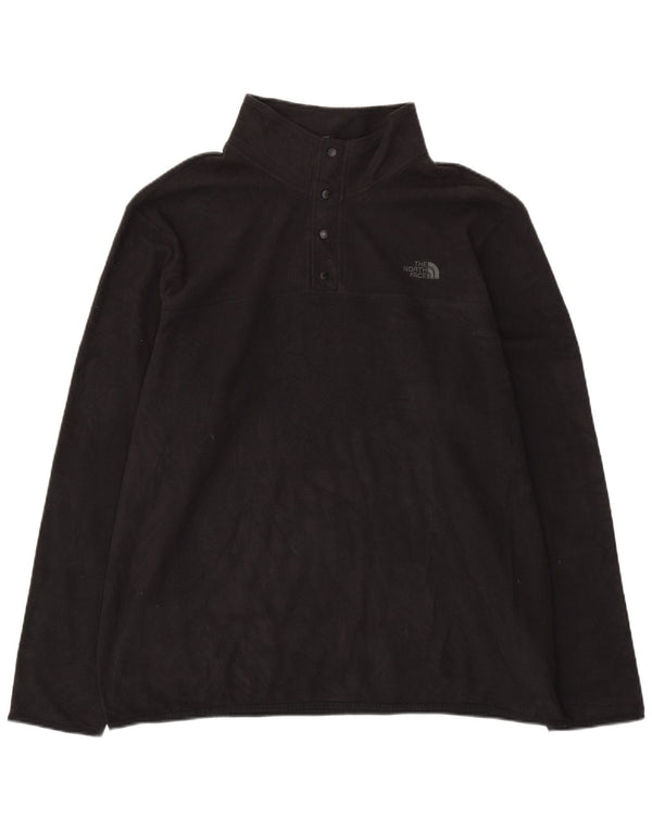 THE NORTH FACE Herren-Fleecepullover mit Knopfkragen, 2XL, Schwarz, Polyester