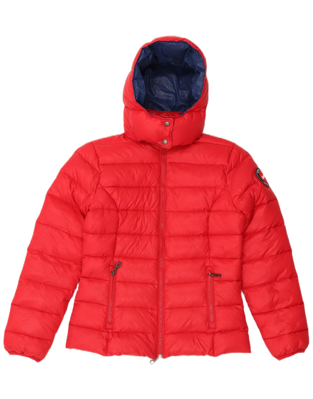 Playlife Wattierte Damenjacke mit Kapuze, UK 10, Größe S, Rot, Polyamid