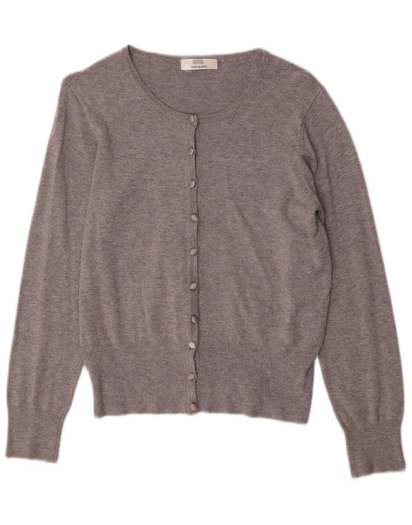 Marks & Spencer Damen-Stretch-Cardigan-Pullover UK 10 Small Grau meliert