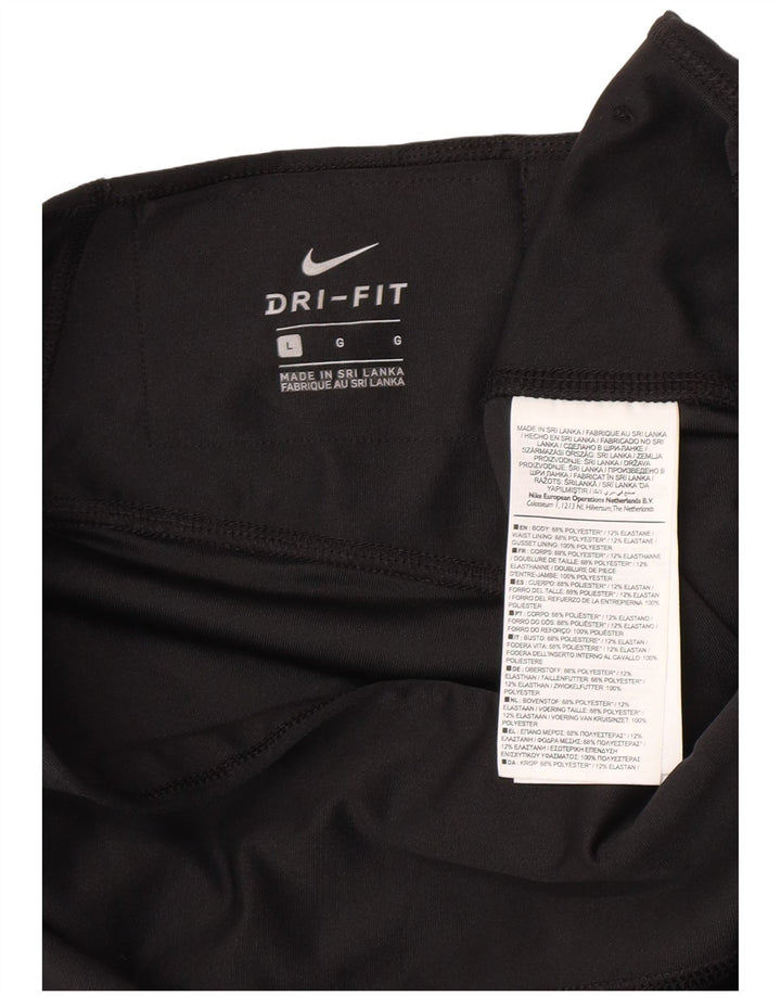 Nike Damen Dri Fit Leggings UK 14 Large Schwarz Polyester