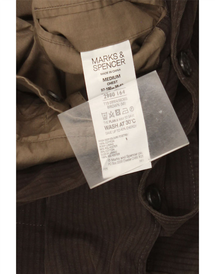 Marks & Spencer Herren-Blazer mit 2 Knöpfen, UK 38, mittelbraun, Nadelstreifen