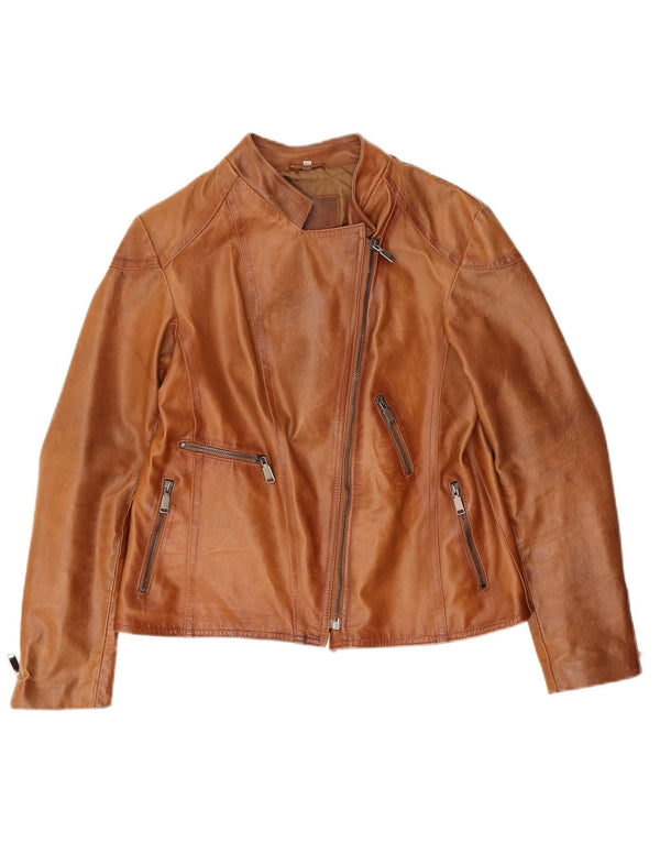 Bata Damen Leder Bikerjacke UK 14 Large Braun