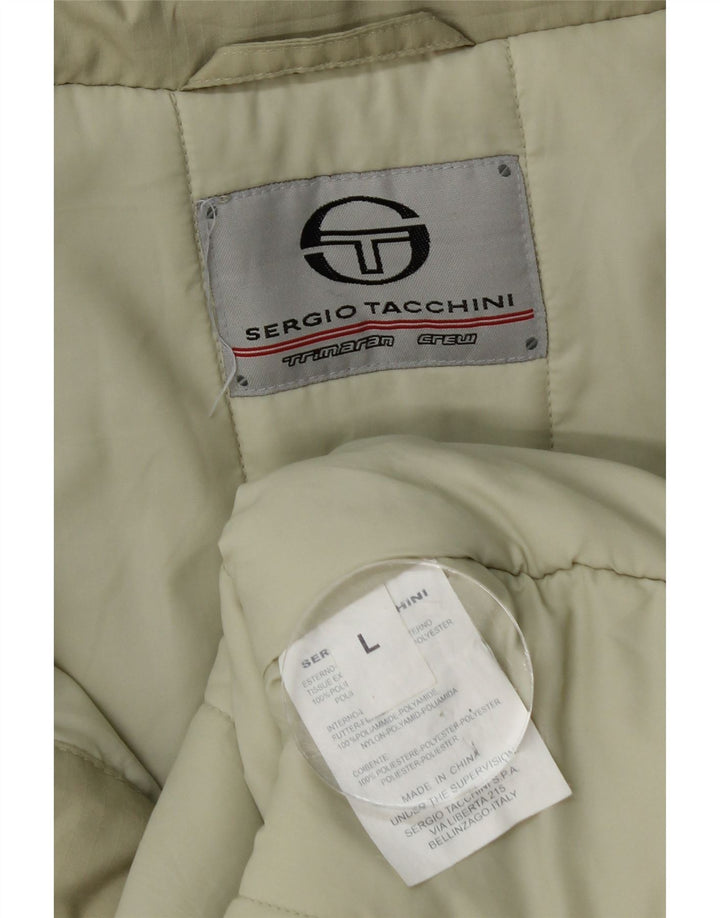 SERGIO TACCHINI Herren-Windbreakerjacke mit Kapuze, UK 40, Größe L, Beige, Polyester