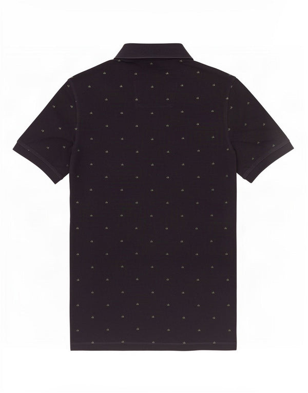Calvin Klein Jeans Herren-Poloshirt mit Grafik, mittlere marineblaue gepunktete Baumwolle