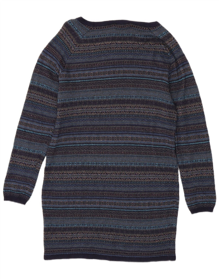 Marks & Spencer Damen Pulloverkleid UK 14 Mittel Marineblau Fair Isle