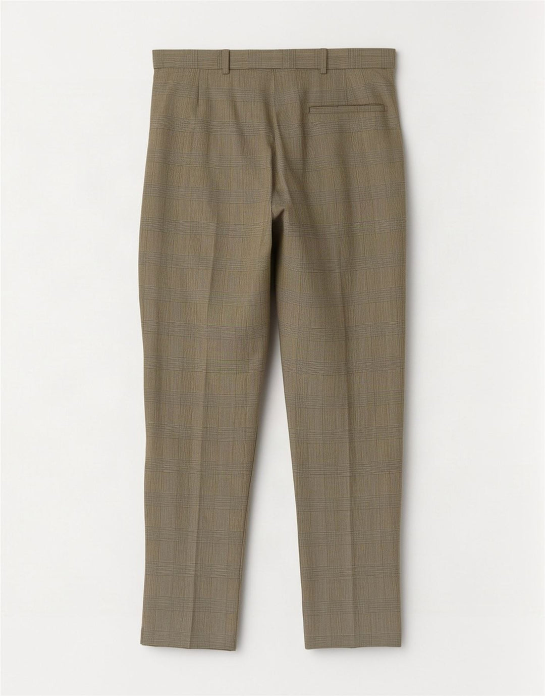 Gerade Herren-Anzughose von Marks & Spencer, W36, L29, beige karierte Wolle