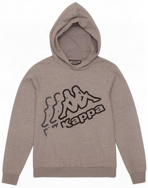 Kappa Jungen-Pullover mit grafischem Kapuzenpullover, 13–14 Jahre, grau gefleckte Baumwolle