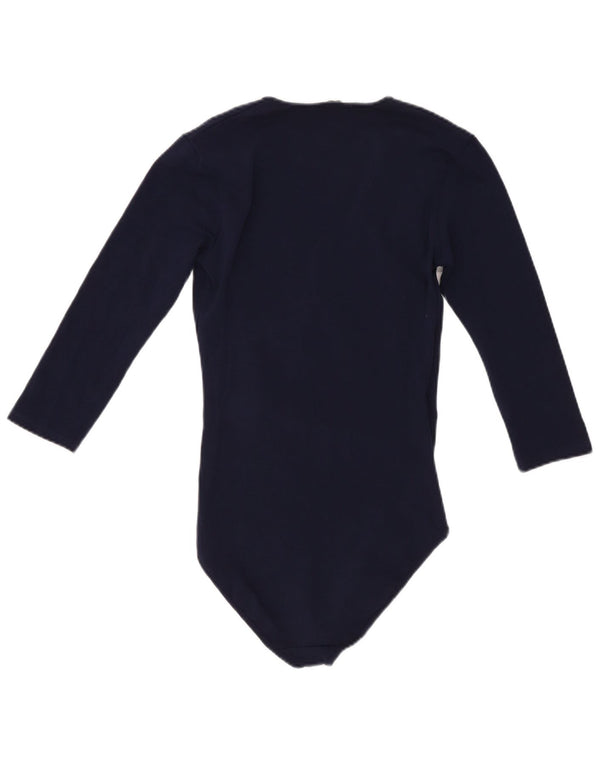Zara Damen-Body mit 3/4-Ärmeln, Größe S, Marineblau, Baumwolle