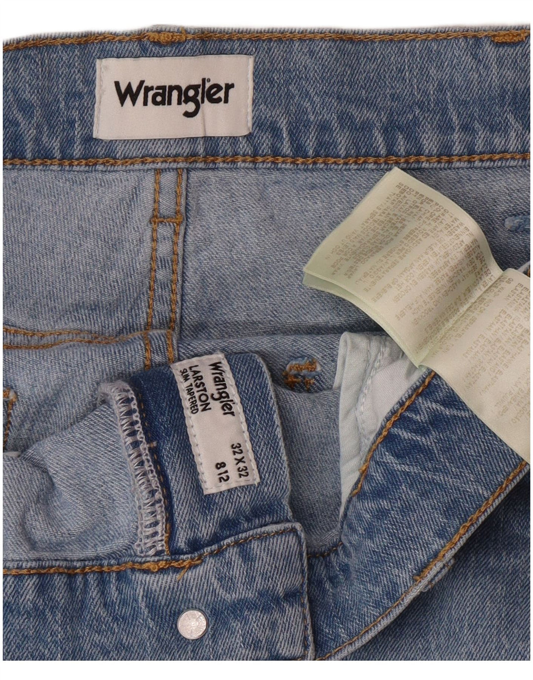 WRANGLER Herren Larston Slim Tapered Jeans W32 L32 Blaue Baumwolle