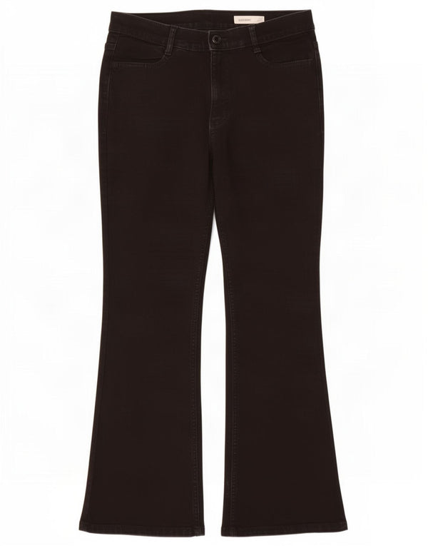 Marks & Spencer Damen Slim Bootcut Jeans UK 10 Small W28 L28 Schwarze Baumwolle