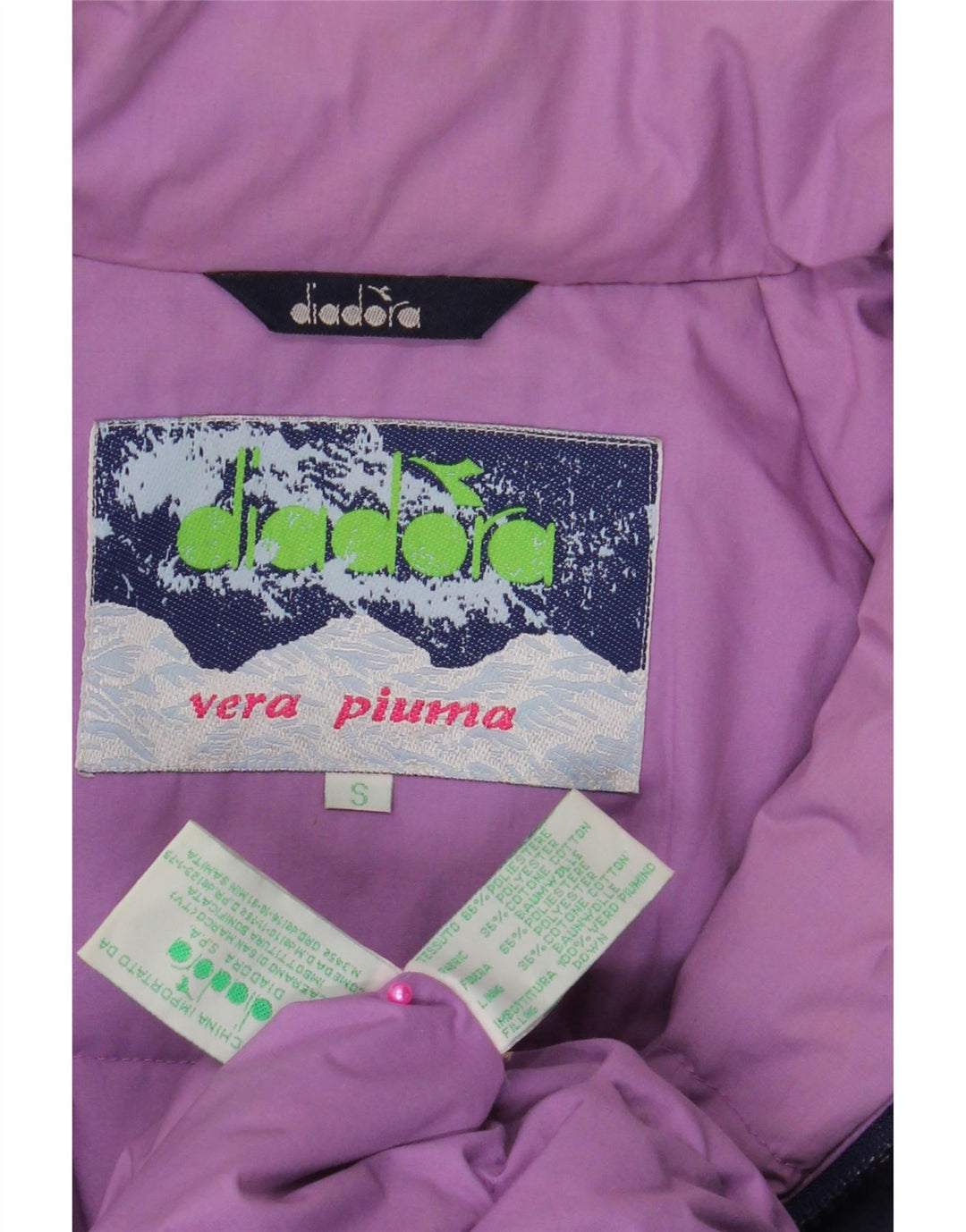 DIADORA Damen Übergroße wattierte Jacke UK 10 Small Marineblau Polyester