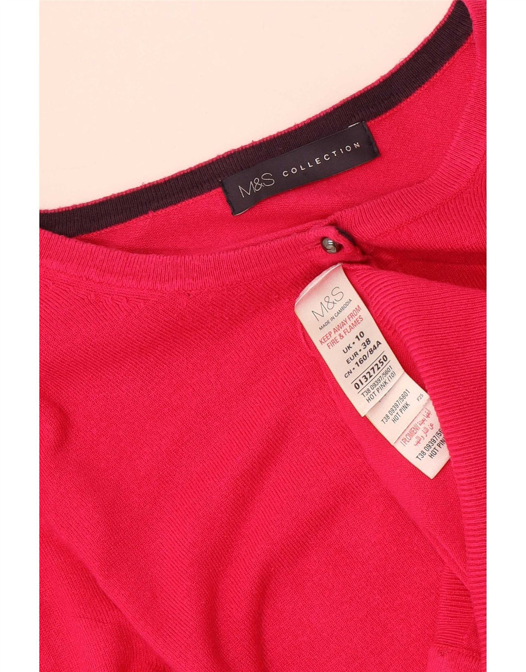 Marks & Spencer Damen-Cardigan-Pullover UK 10 Small Rosa Viskose
