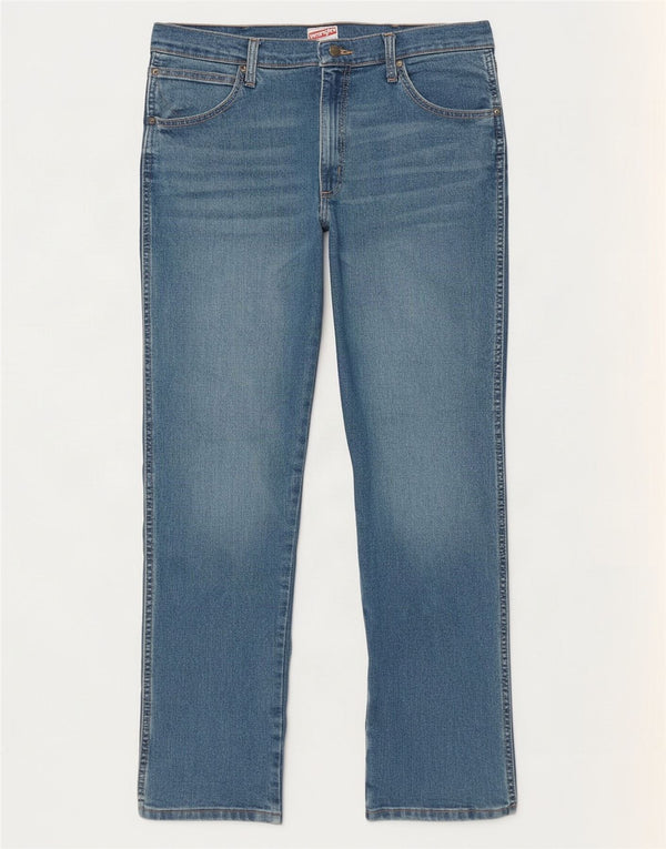 Wrangler Damen Straight Jeans W34 L29 Blaue Baumwolle
