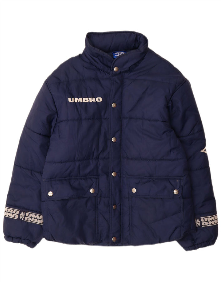 UMBRO Herren Graphic Wattierte Jacke UK 38 Medium Marineblau Nylon