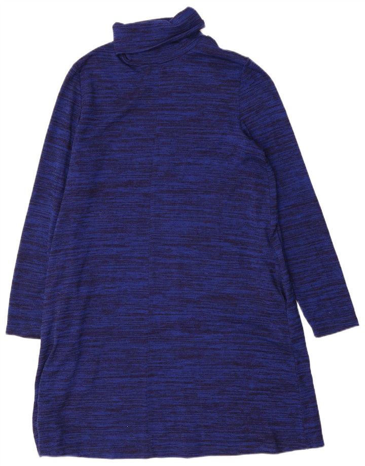 Marks & Spencer Damen-Pulloverkleid, Gr. 44, Marineblau, gesprenkeltes Polyester