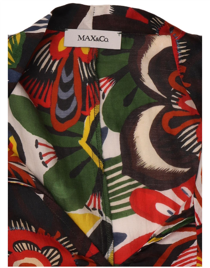 Max & Co. Damen-Blusenoberteil mit 3/4-Ärmeln, Größe M, mehrfarbig, Blumenmuster