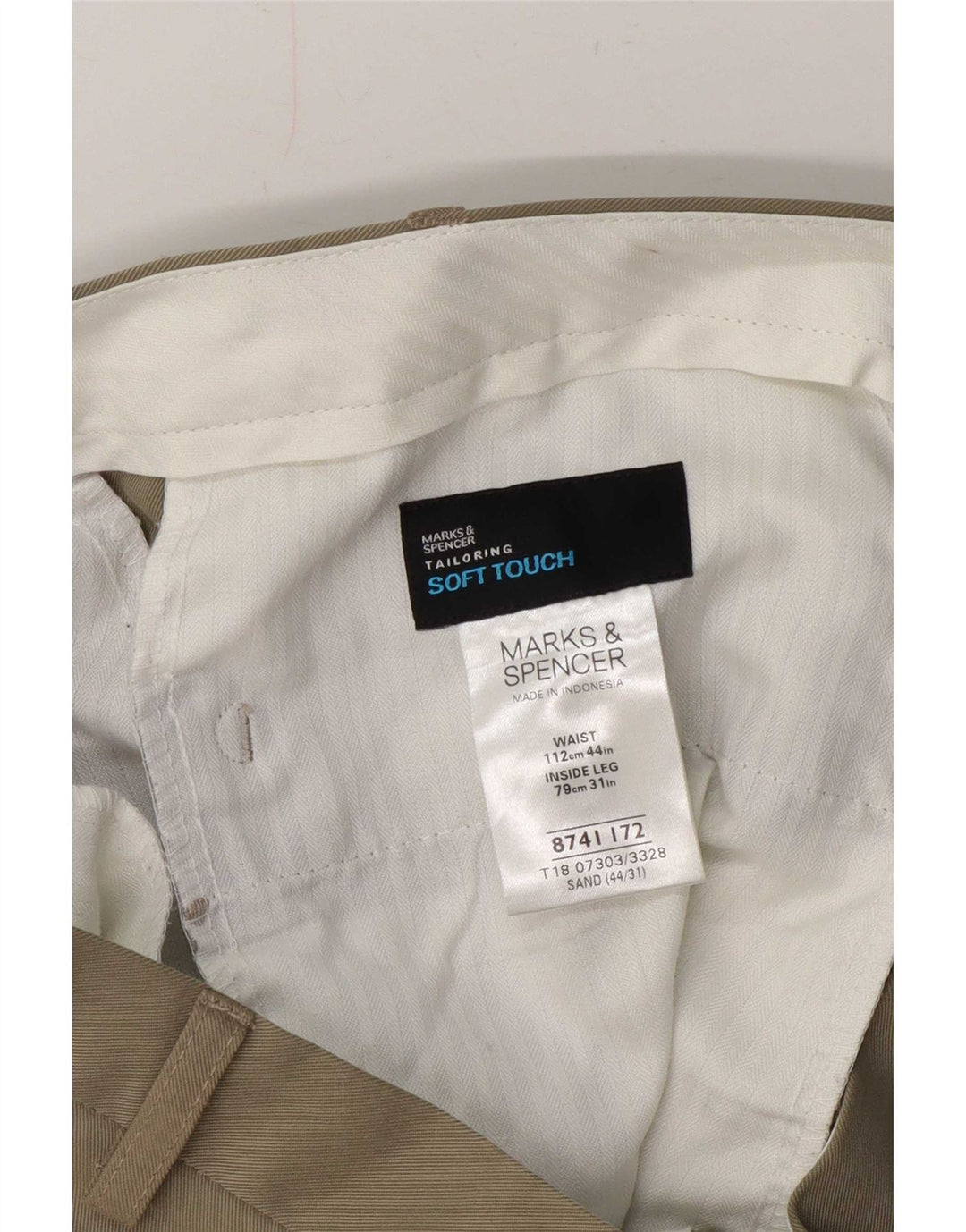Gerade Chino-Hose für Herren von Marks & Spencer, W44, L31, Beige, Polyester