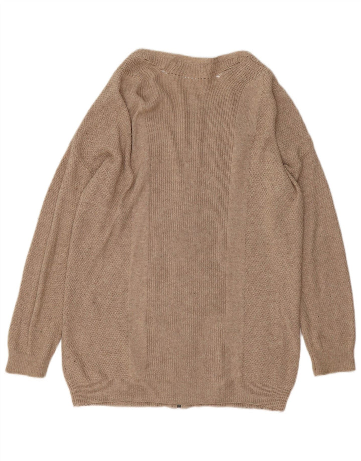 Marks & Spencer Damen-Strickjacke in Übergröße, lang geschnitten, Gr. 8, Größe S, Beige