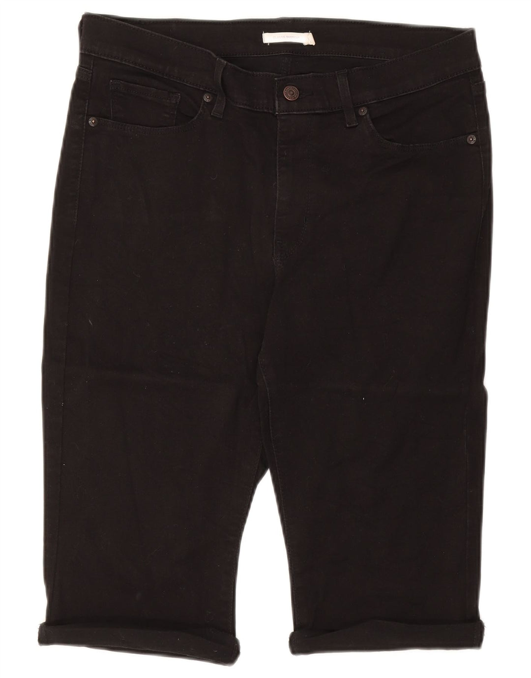 LEVI'S Womens Denim Shorts W32 Large Black Cotton