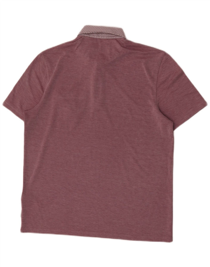 Ted Baker Herren-Poloshirt, Größe 4, groß, rosa, Modal