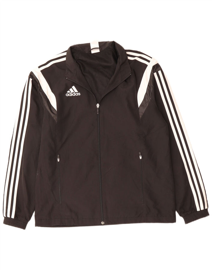 ADIDAS Herren-Trainingsanzug-Top-Jacke, Mittelschwarzes Farbblock-Polyester