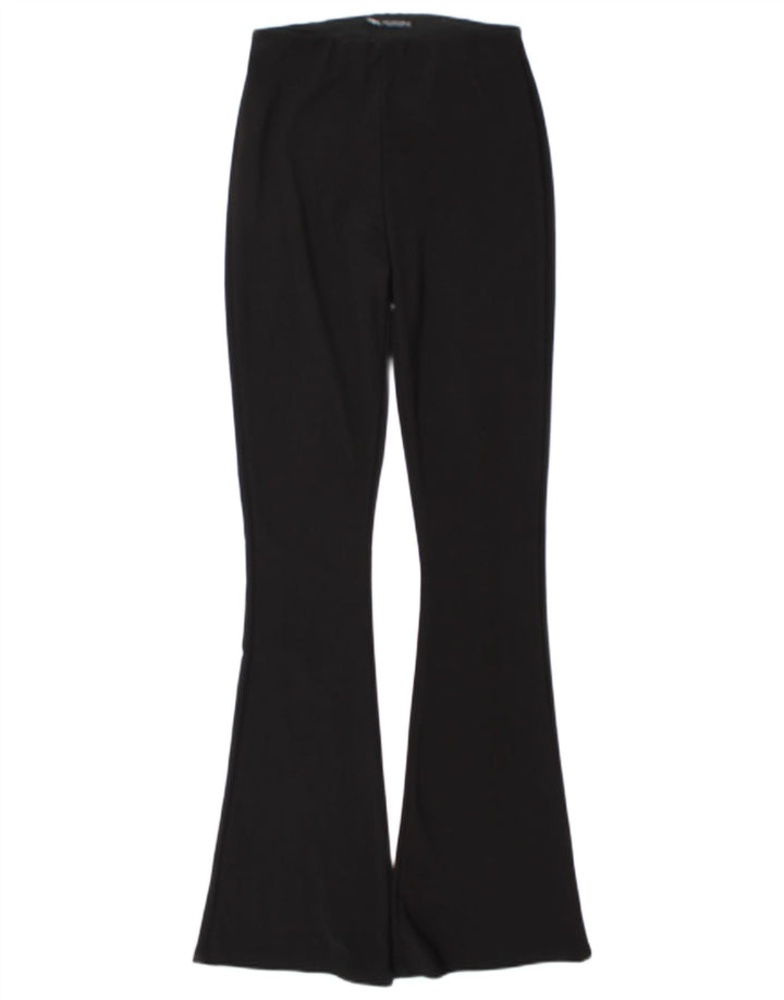 Zara Damen Flare Leggings UK 14 Medium Schwarz Polyester