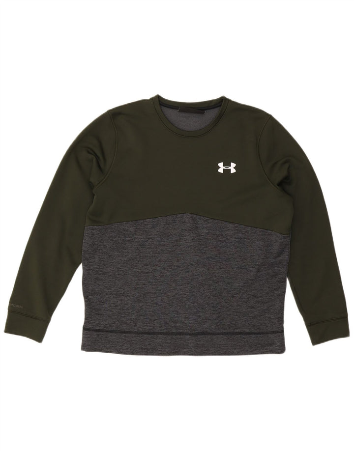 UNDER ARMOUR Damen Cold Gear Sweatshirt-Pullover UK 16 Large Khaki