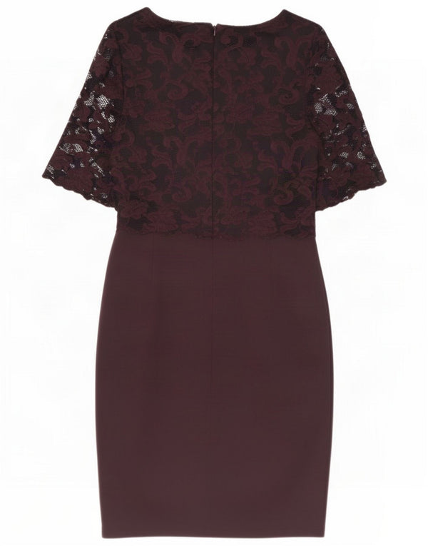 Phase Eight Damen Etuikleid UK 12 Medium Burgundy Floral Viscose