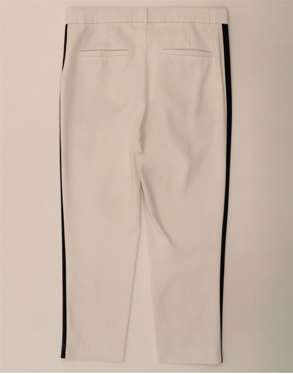 Zara Damen-Trafaluc-Hose mit kurzem Schnitt, Größe M, W28, L24, Weiß, Farbblock