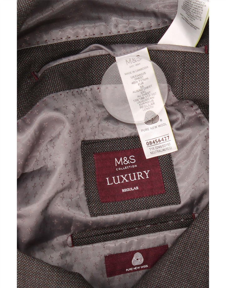 Marks & Spencer Herren-Blazer mit normaler Passform und 2 Knöpfen, Gr. 46, XL, Grau
