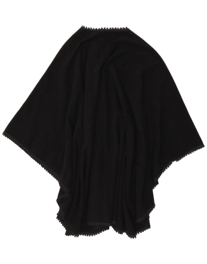 Vintage Damen Poncho Mantel Einheitsgröße Schwarz