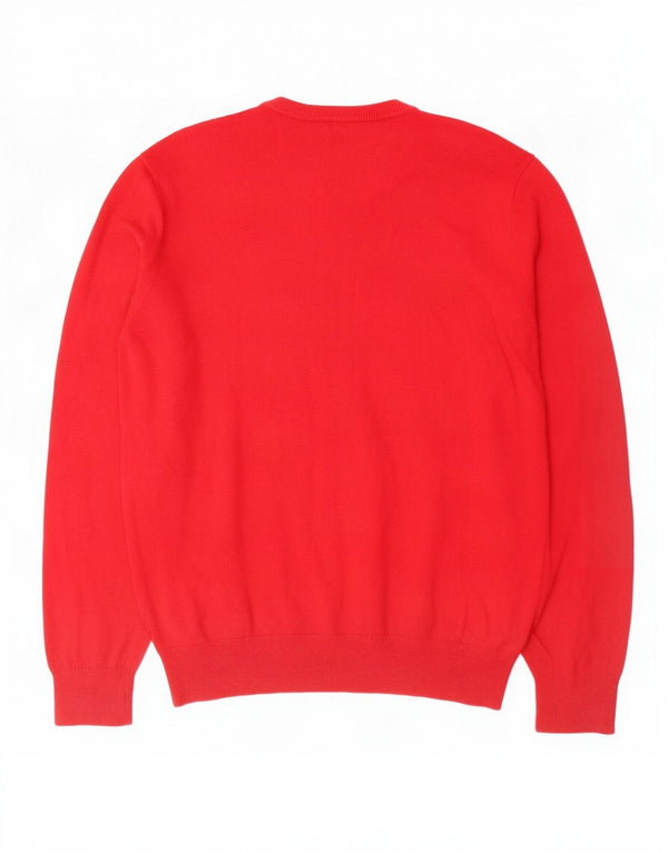Gap Womens V-Neck Jumper Sweater Large Red Cotton