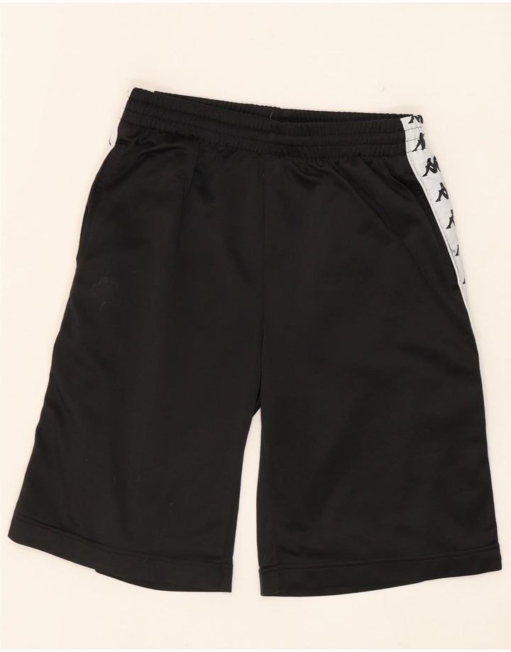 Kappa Herren-Sportshorts mit Grafik, Größe S, Schwarz, Farbblock-Polyester