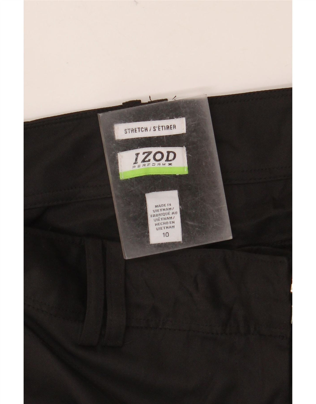 IZOD Gerade Chino-Hose für Damen, US 10, Größe L, W32, L30, Schwarz, Polyester