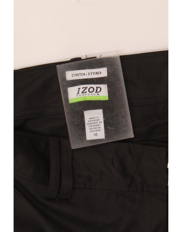 IZOD Gerade Chino-Hose für Damen, US 10, Größe L, W32, L30, Schwarz, Polyester