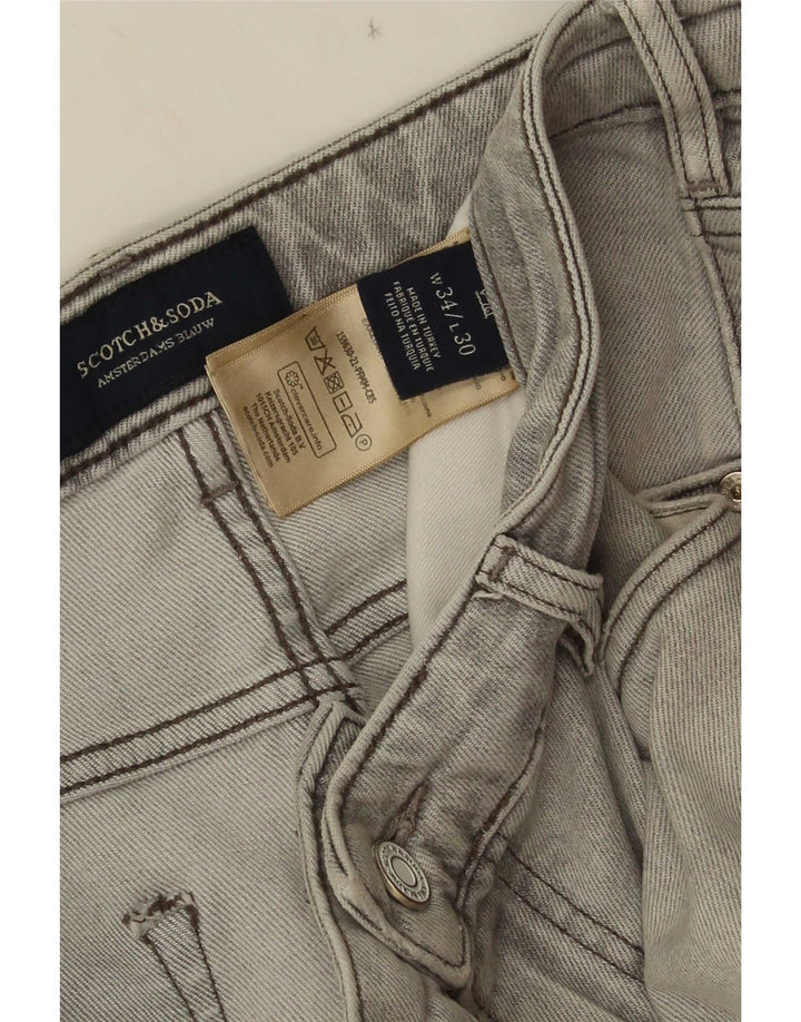 Scotch & Soda Herren Slim Jeans W34 L30 Graue Baumwolle